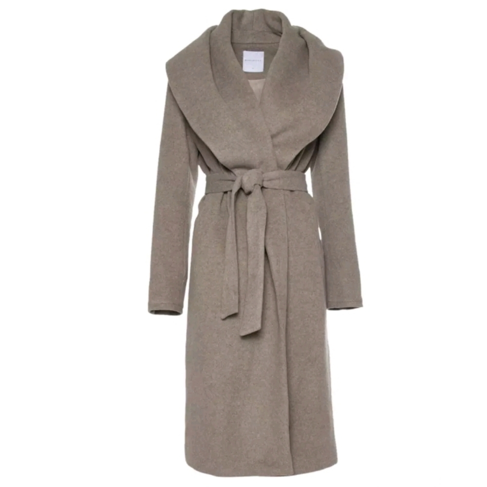 Rino & Pelle Milon Long Wood Blend Coat trench double folded collar  38